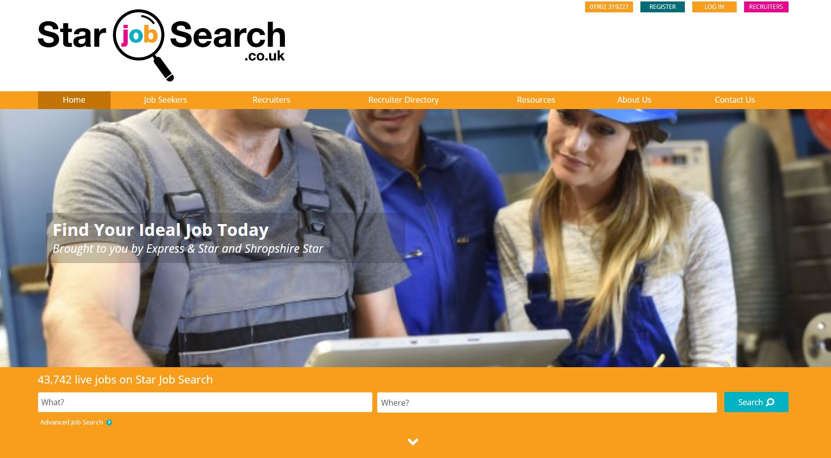 Star Job Search homepage
